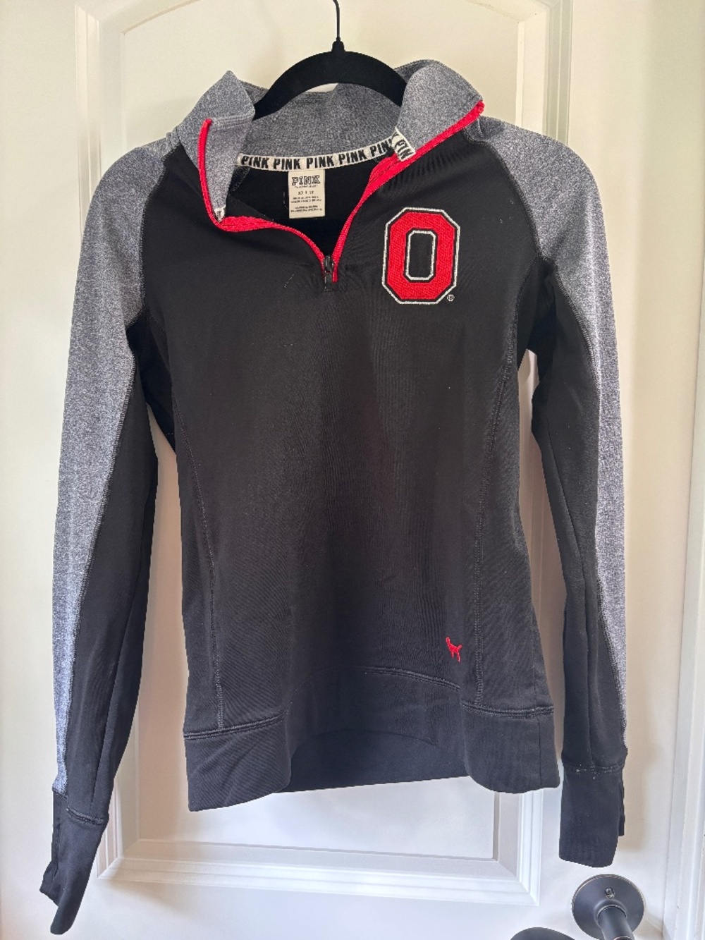 PINK Women's OSU Colorblock Pullover 1/4 Zip